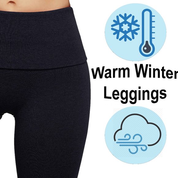 Very high elastic waist band fleece leggings - Picture 3 of 6